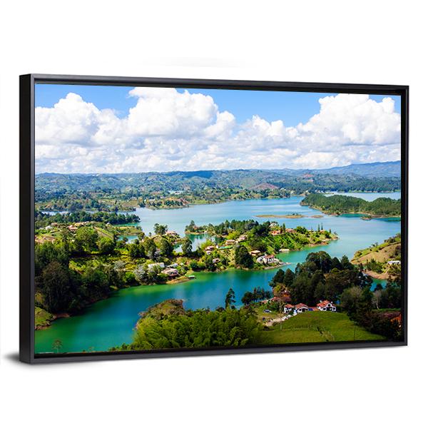 View From The Rock Of Guatape In Colombia Canvas Wall Art-5 Horizontal-Gallery Wrap-22" x 12"-Tiaracle