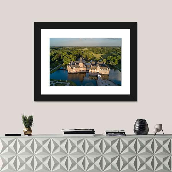View Of Anholt Castle Canvas Wall Art-1 Piece-Framed Print-42" x 14"-Tiaracle