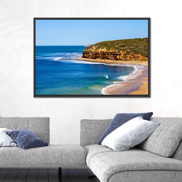 View Of Bells Beach Canvas Wall Art-3 Horizontal-Gallery Wrap-25" x 16"-Tiaracle