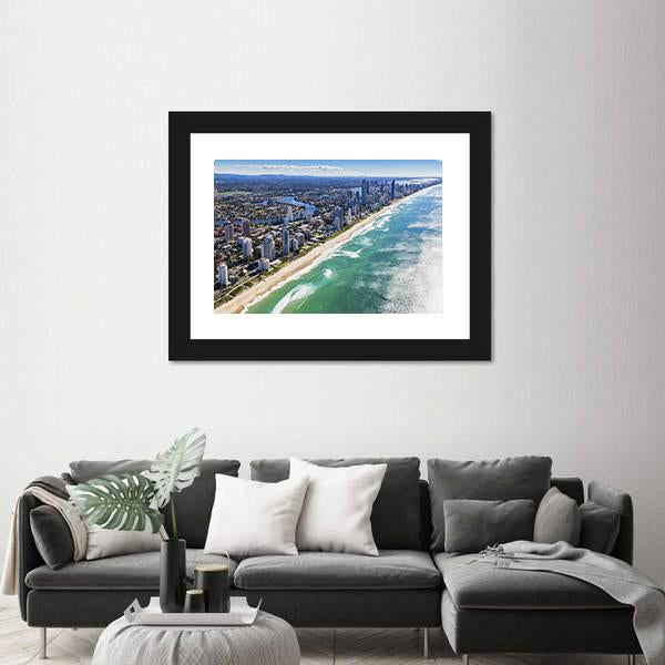 View Of Gold Coast In Queensland Canvas Wall Art-3 Horizontal-Gallery Wrap-25" x 16"-Tiaracle