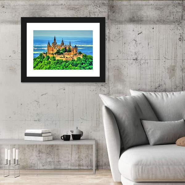 View Of Hohenzollern Castle Canvas Wall Art-5 Horizontal-Gallery Wrap-22" x 12"-Tiaracle