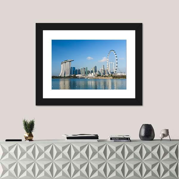 View Of Marina Bay Canvas Wall Art-1 Piece-Framed Print-30" x 20"-Tiaracle