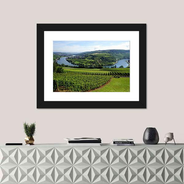 View Of Mosell Valley Canvas Wall Art-1 Piece-Framed Print-42" x 14"-Tiaracle
