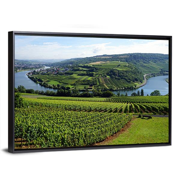 View Of Mosell Valley Canvas Wall Art-5 Horizontal-Gallery Wrap-22" x 12"-Tiaracle