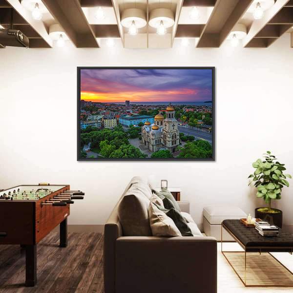 View Of The Cathedral Of Assumption In Varna Canvas Wall Art-5 Horizontal-Gallery Wrap-22" x 12"-Tiaracle