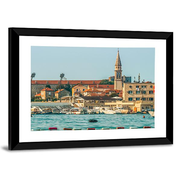 View Of The Old Town From The Side Of Budva Canvas Wall Art-3 Horizontal-Gallery Wrap-25" x 16"-Tiaracle