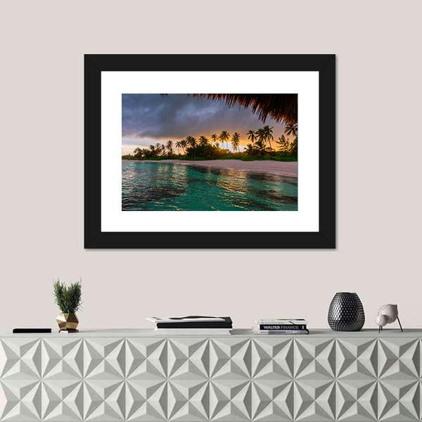 View Toward Tropical Beach Canvas Wall Art-1 Piece-Framed Print-30" x 20"-Tiaracle