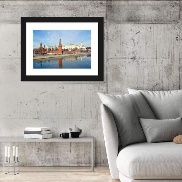 Views Of Moscow Kremlin And Kremlevskaya Embankment Canvas Wall Art-5 Horizontal-Gallery Wrap-22" x 12"-Tiaracle