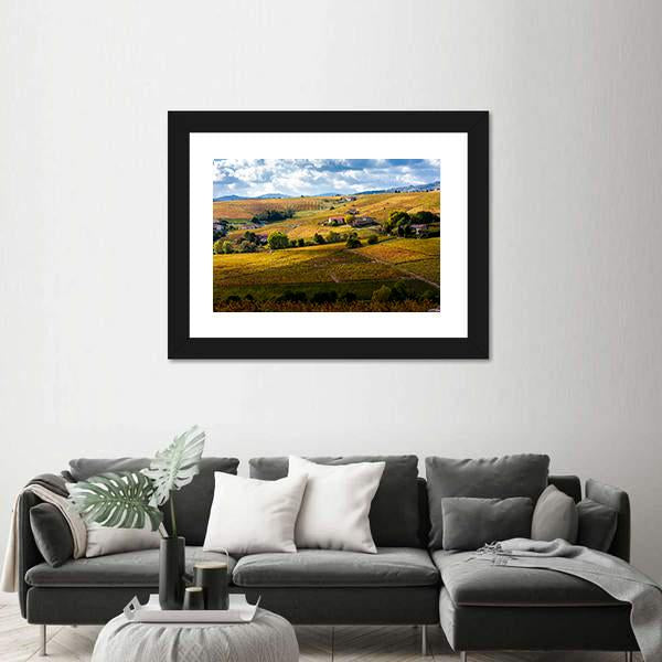 Vineyards Of Beaujolais France Canvas Wall Art-3 Horizontal-Gallery Wrap-25" x 16"-Tiaracle