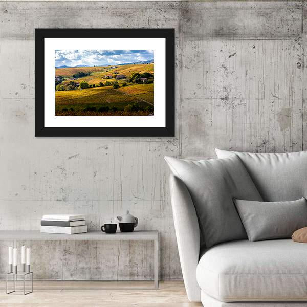 Vineyards Of Beaujolais France Canvas Wall Art-3 Horizontal-Gallery Wrap-25" x 16"-Tiaracle