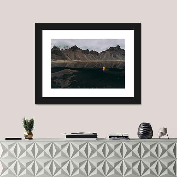 Wanderlust Explorer In Iceland Canvas Wall Art-1 Piece-Framed Print-30" x 20"-Tiaracle