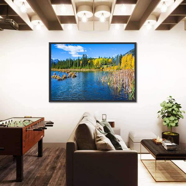 Warm Summer On The Lake Vermillon Canvas Wall Art-5 Horizontal-Gallery Wrap-22" x 12"-Tiaracle
