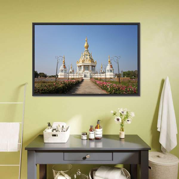 Wat Thung Millionaire Temple Canvas Wall Art-1 Piece-Floating Frame-36" x 24"-Tiaracle