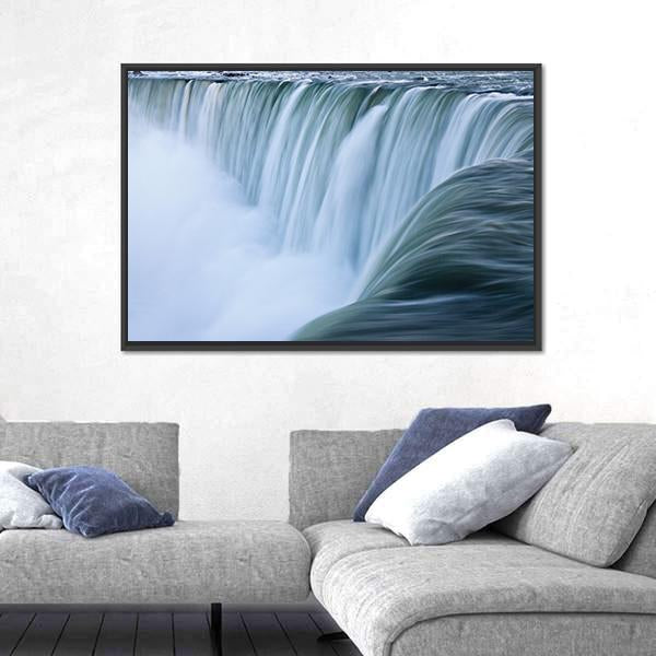 Water over Niagara Falls Canvas Wall Art-3 Horizontal-Gallery Wrap-25" x 16"-Tiaracle
