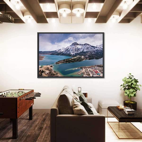 Waterton Lakes From The Bears Hump Canvas Wall Art-5 Horizontal-Gallery Wrap-22" x 12"-Tiaracle