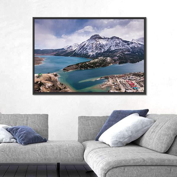 Waterton Lakes From The Bears Hump Canvas Wall Art-5 Horizontal-Gallery Wrap-22" x 12"-Tiaracle