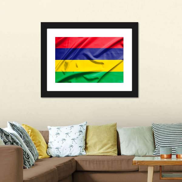 Waving Mauritius Flag Canvas Wall Art-3 Horizontal-Gallery Wrap-25" x 16"-Tiaracle
