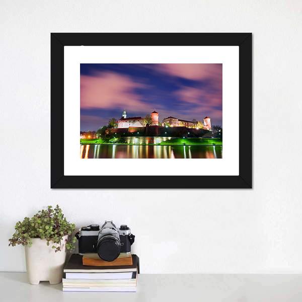 Wawel Castle Canvas Wall Art-1 Piece-Framed Print-42" x 14"-Tiaracle