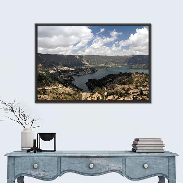 Wenchi Crater Lake Canvas Wall Art-5 Horizontal-Gallery Wrap-22" x 12"-Tiaracle