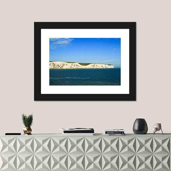 White Cliffs Of Dover From The Sea Canvas Wall Art-1 Piece-Framed Print-30" x 20"-Tiaracle