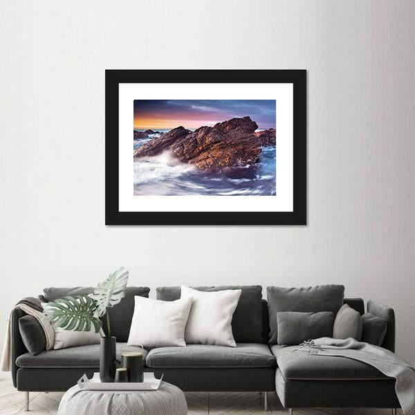 Wonderful Sunset on the South Australian Coast Canvas Wall Art-5 Horizontal-Gallery Wrap-22" x 12"-Tiaracle