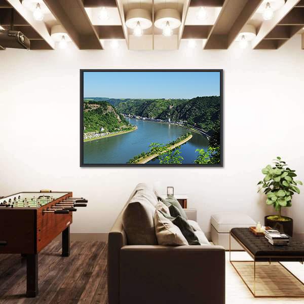 World Heritage Middle Rhine Valley At The Loreley Canvas Wall Art-5 Horizontal-Gallery Wrap-22" x 12"-Tiaracle