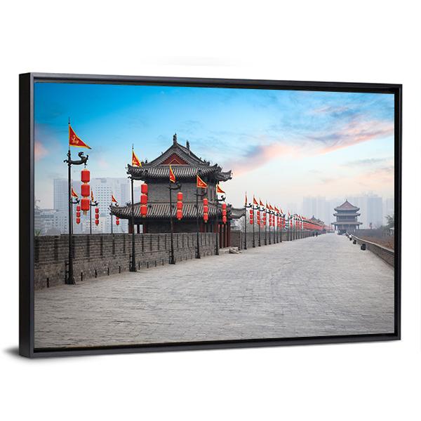 Xian City Wall Canvas Wall Art-5 Horizontal-Gallery Wrap-22" x 12"-Tiaracle