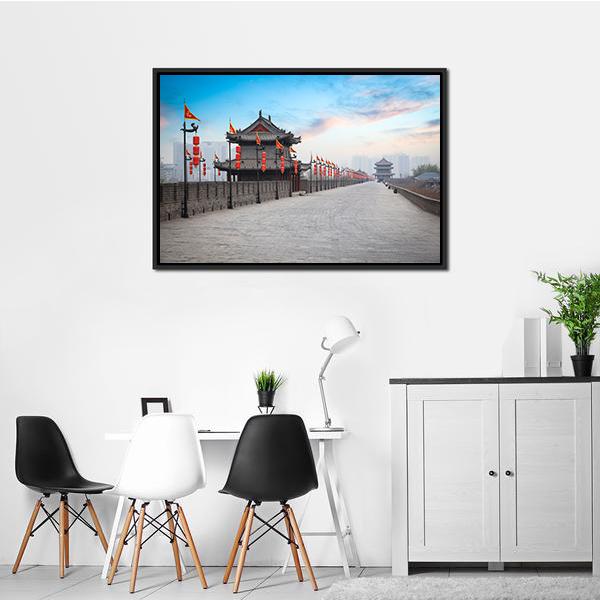 Xian City Wall Canvas Wall Art-5 Horizontal-Gallery Wrap-22" x 12"-Tiaracle