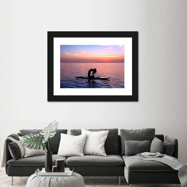 Yoga Trainer On The Paddle Board Canvas Wall Art-5 Horizontal-Gallery Wrap-22" x 12"-Tiaracle