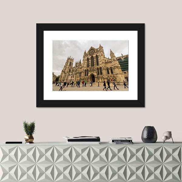 York Minster In UK Canvas Wall Art-1 Piece-Framed Print-42" x 14"-Tiaracle
