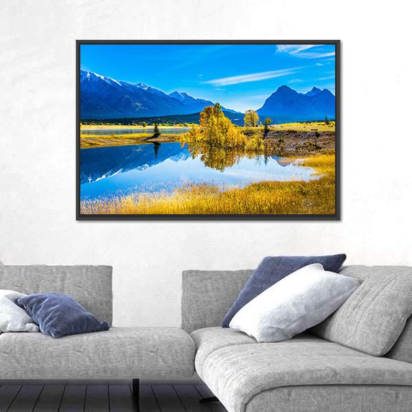 Abraham Lake Canvas Wall Art-1 Piece-Floating Frame-24" x 16"-Tiaracle