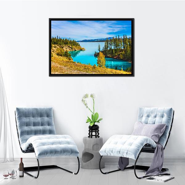 Abraham Lake In Canada Canvas Wall Art-3 Horizontal-Gallery Wrap-25" x 16"-Tiaracle
