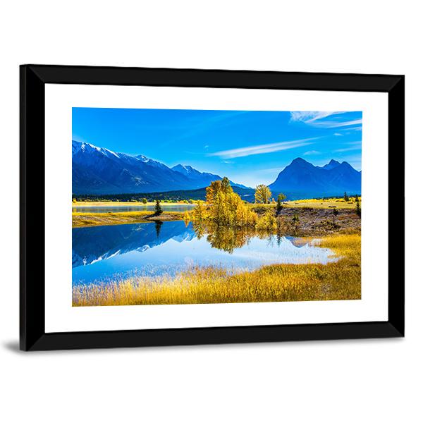 Abraham Lake Panoramic Canvas Wall Art-1 Piece-36" x 12"-Tiaracle