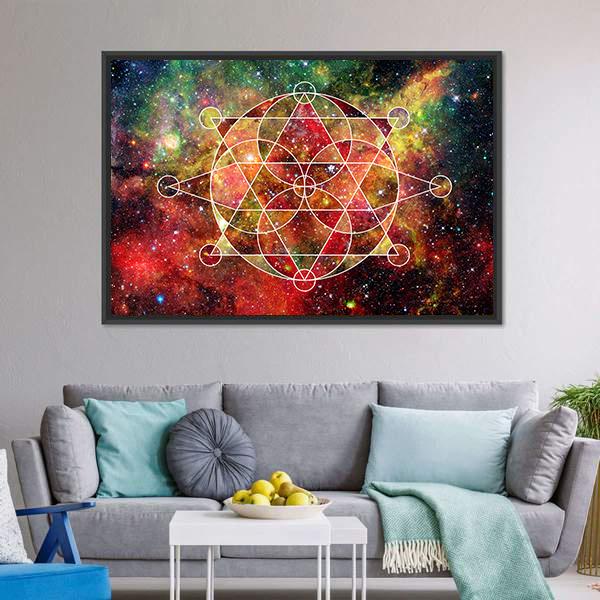 Abstract Cosmos Geometric Panoramic Canvas Wall Art-1 Piece-36" x 12"-Tiaracle
