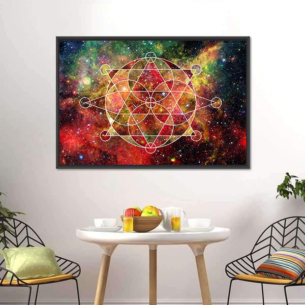 Abstract Cosmos Geometric Panoramic Canvas Wall Art-1 Piece-36" x 12"-Tiaracle