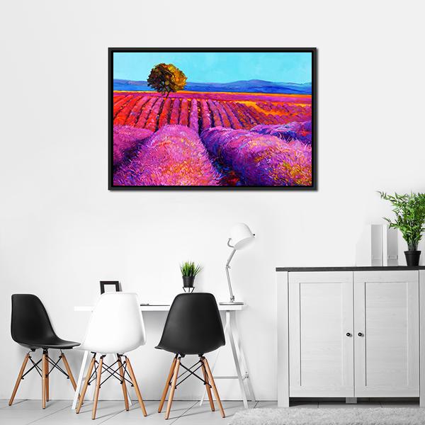 Abstract Lavender Fields Canvas Wall Art-3 Horizontal-Gallery Wrap-25" x 16"-Tiaracle