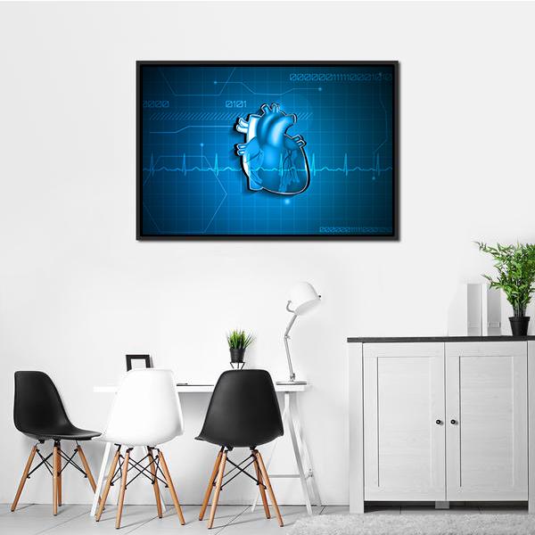 Abstract Of Cardiology Canvas Wall Art-1 Piece-Floating Frame-24" x 16"-Tiaracle
