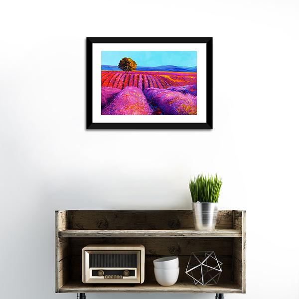 Abstract Lavender Fields Canvas Wall Art-1 Piece-Framed Print-20" x 16"-Tiaracle
