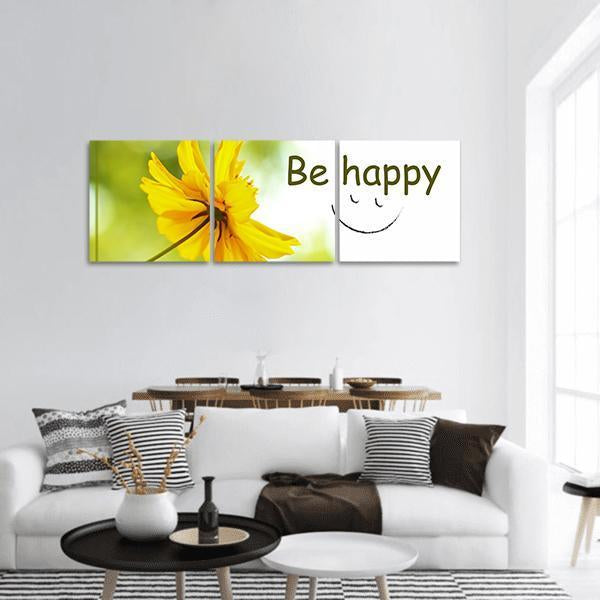 Yellow Flower Panoramic Canvas Wall Art-3 Piece-25" x 08"-Tiaracle