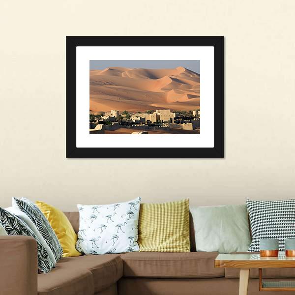 Abu Dhabi Desert Canvas Wall Art-1 Piece-Framed Print-20" x 16"-Tiaracle