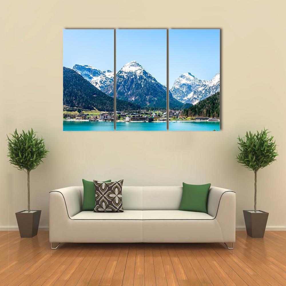 Achensee Lake Canvas Wall Art-3 Horizontal-Gallery Wrap-37" x 24"-Tiaracle
