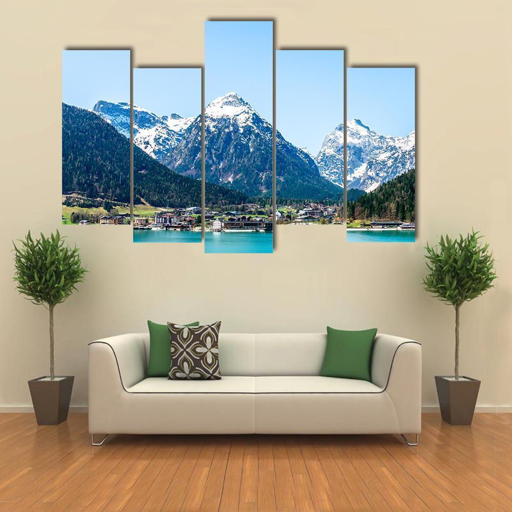 Achensee Lake Canvas Wall Art-5 Pop-Gallery Wrap-47" x 32"-Tiaracle