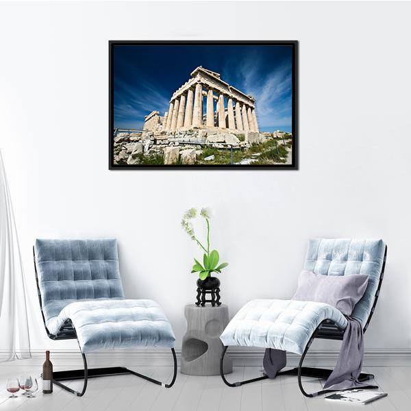 Acropolis In Greece Canvas Wall Art-3 Horizontal-Gallery Wrap-25" x 16"-Tiaracle