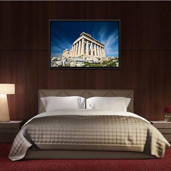 Acropolis In Greece Canvas Wall Art-3 Horizontal-Gallery Wrap-25" x 16"-Tiaracle