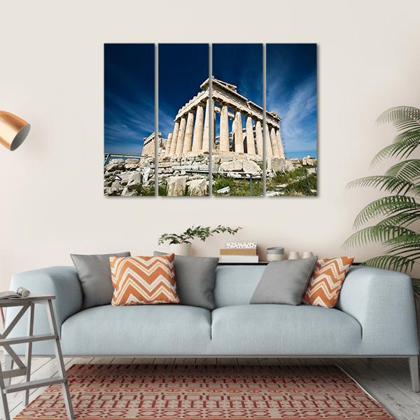 Acropolis In Greece Canvas Wall Art-4 Horizontal-Gallery Wrap-34" x 24"-Tiaracle