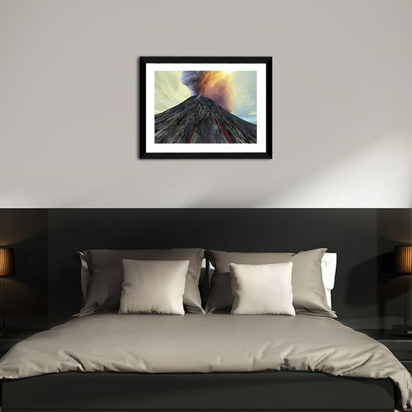 Active Volcano Belches Smoke Canvas Wall Art-5 Horizontal-Gallery Wrap-22" x 12"-Tiaracle