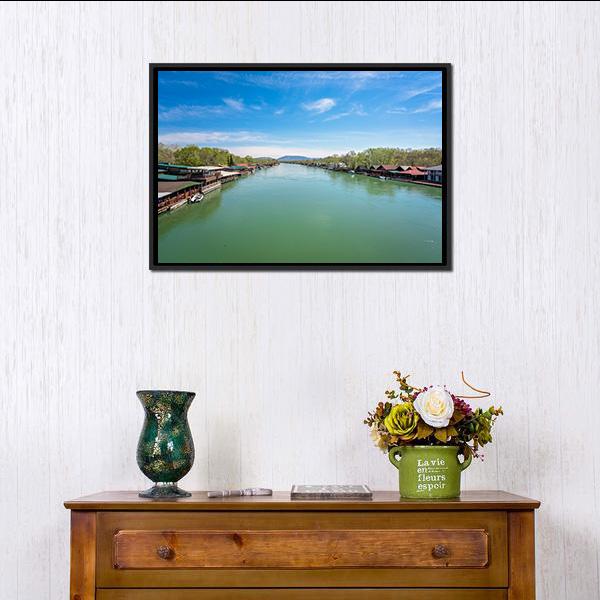 Ada Bojana River Canvas Wall Art-1 Piece-Floating Frame-24" x 16"-Tiaracle