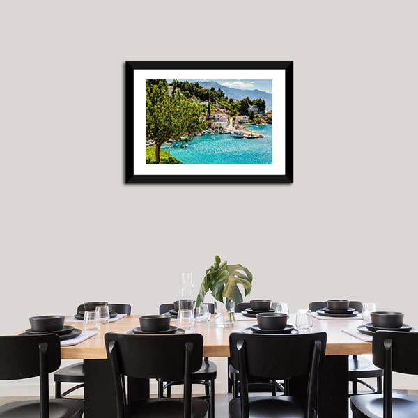Adriatic Bay Village Canvas Wall Art-5 Horizontal-Gallery Wrap-22" x 12"-Tiaracle