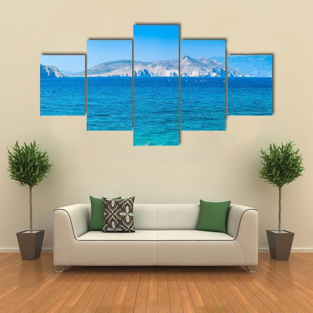 Adriatic Island Krk Canvas Wall Art-5 Star-Gallery Wrap-62" x 32"-Tiaracle