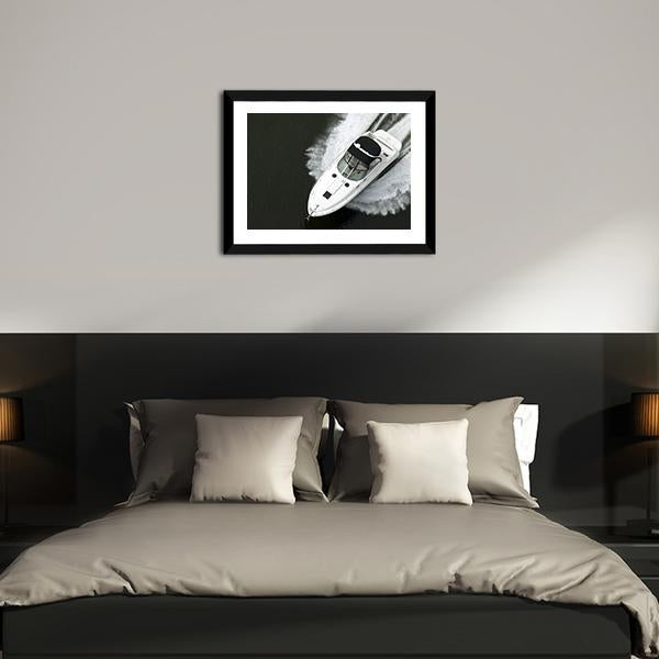 Aerial View Of Speedboat Canvas Wall Art-5 Horizontal-Gallery Wrap-22" x 12"-Tiaracle
